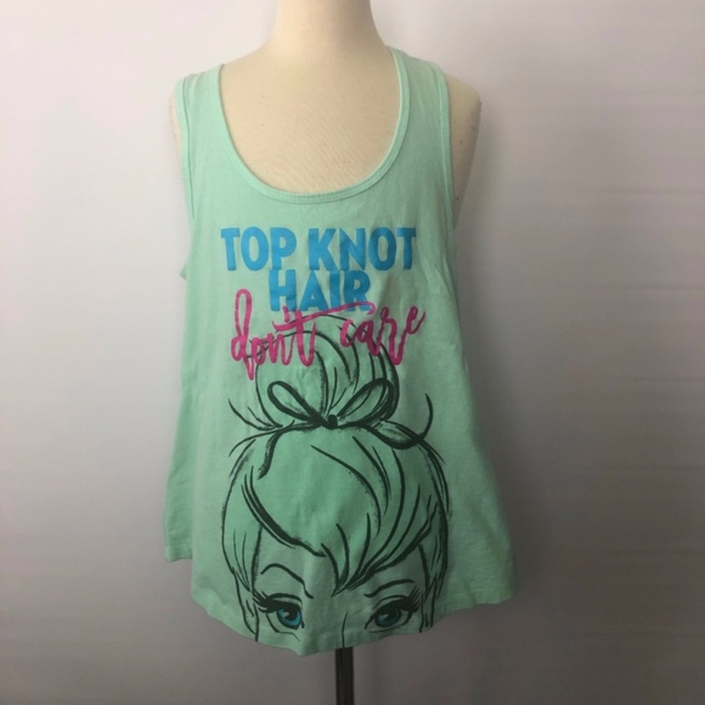 Disney Tinkerbell Teal Tank Top Shirt ((size XS))